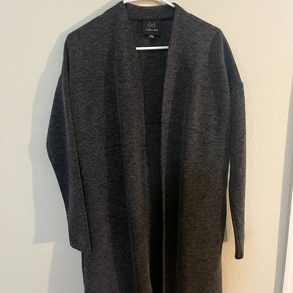 Gentle Fawn Open Front Cardigan Sweater SIZE X- SMALL Dark Gray